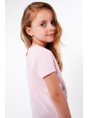 Girls\' blouse with a peacock, light pink NDZ8195 - Online store - Boutique